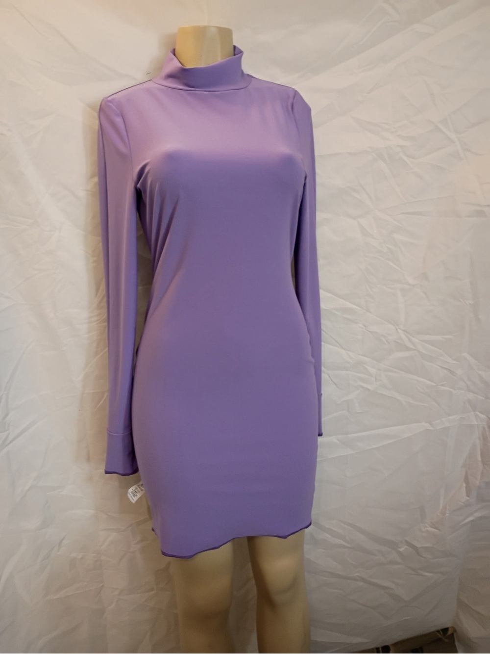 Fashion Nova Lavender Long Sleeve Turtleneck Bodycon Dress